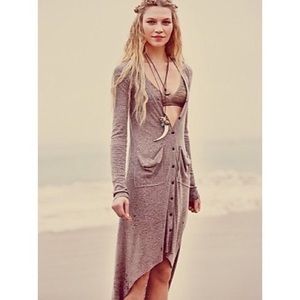 🏝 Ribbed Up Maxi Cardigan (Taupe)